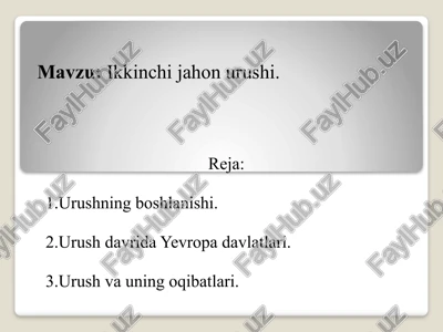 ikkinchi jahon urushi — PPTX