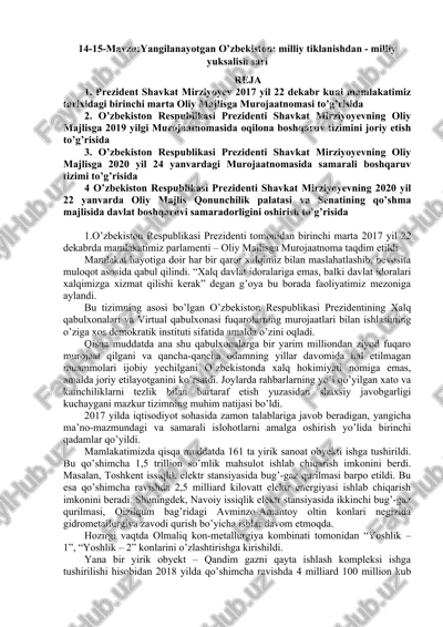 o’zbekiston respublikasi prezidenti murojaatlari — DOC
