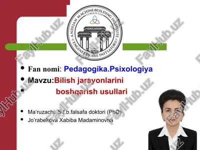 bilish jarayonlarini boshqarish usullari — PPT