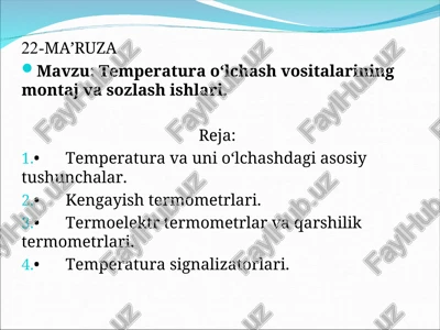 temperatura o‘lchash vositalari — PPT