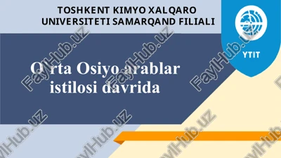 o`rta osiyo arablaristilosi davrida — PPTX