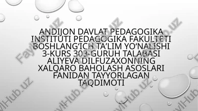 xalqaro baholash asoslari — PPTX