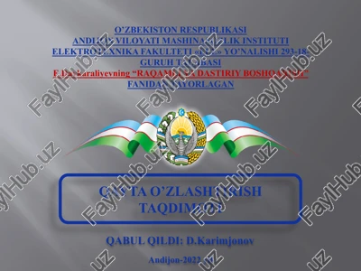 texnologik mashina va komplekslar elektryuritmalarini dasturiy boshqarish — PPTX