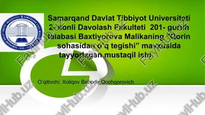 qorin sohasidan o’q tegishi — PPTX