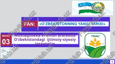 o’zbekistonning yangi tarixi — PPTX