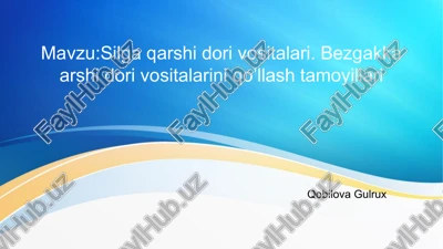 silga qarshi dori vositalari — PPTX