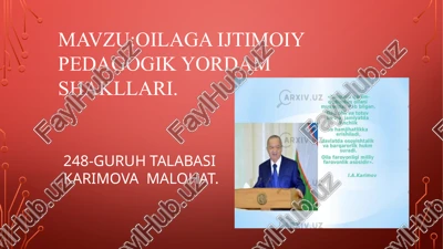 oilaga ijtimoiy pedagogik yordam shakllari — PPTX