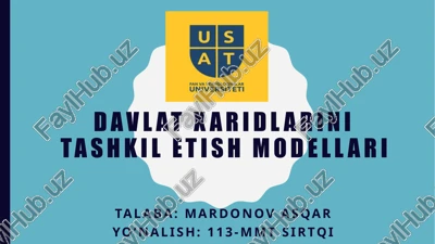 davlatxaridlarinitashkiletishmodellari — PPTX