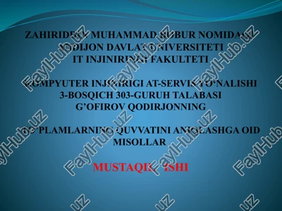 matematika fanidan to'plamlarning quvvatini aniqlashga oid misollar — PPTX