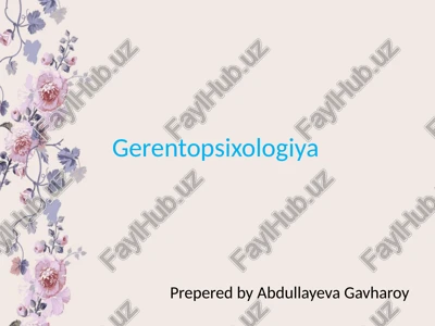 gerentopsixologiya — PPTX