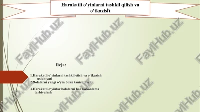 harakatlio‘yinlarnitashkiletishvao‘tkazishuslubiyati — PPTX