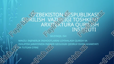 injenerlik ishlarini loyihalash — PPTX