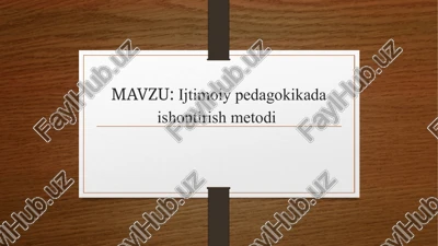 ijtimoiy pedagogikada ishontirish metodlari — PPTX