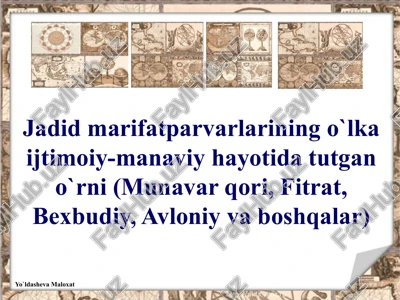 jadidlar va islom dunyosi — PPTX