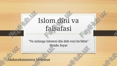 islom dini va falsafasi — PPTX