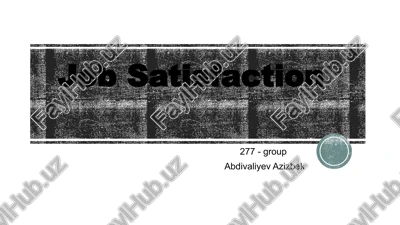 job satisfaction — PPTX