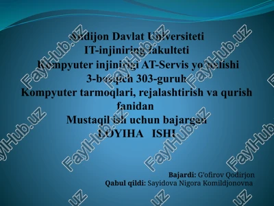 kompyuterinjinirigi at-servis yo'nalishi — PPTX