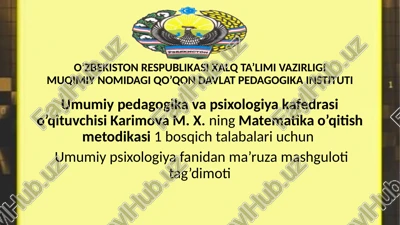 matematika o’qitish metodikasi — PPTX