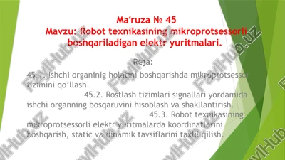 robottexnika mikroprotsessor boshqaruvi — PPTX