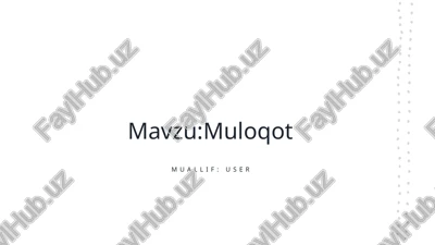 muloqot — PPTX