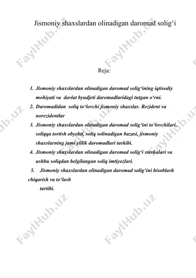 jismoniy shaxslardan olinadigan daromad solig‘i — DOC