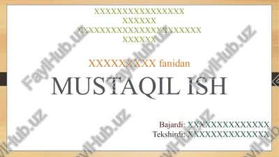 materiallarni qabul qilishda sifatini nazorat qilish — PPTX