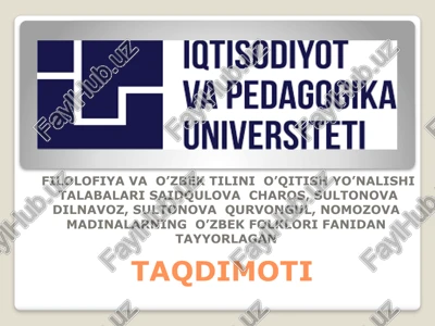 mustaqillik va xalq og'zaki ijodi — PPTX
