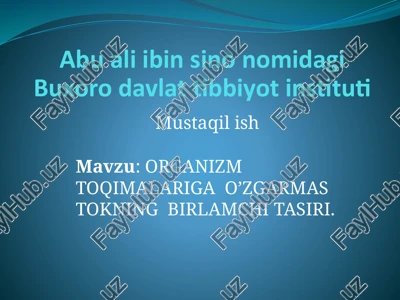 organizm toqimalariga o’zgarmas tokning birlamchi tasiri — PPTX