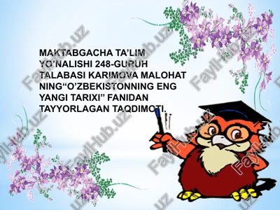 o'zbekistonning eng yangi tarixi — PPTX