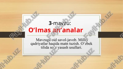 o‘lmasan’analar — PPTX