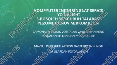 planshetlarning dasturiy ta’minoti — PPTX