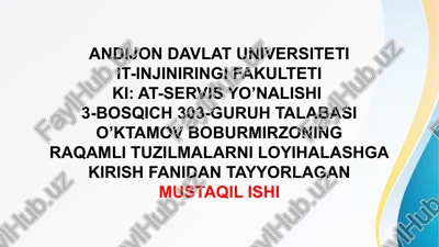 raqamli tizimlar — PPTX