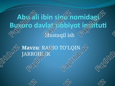 radio toʻlqin jarrohlik — PPTX