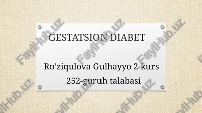 gestatsion diabet — PPTX