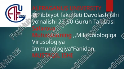 diareya gen viruslar klassifikatsiyasi, patogenezi, laboratoriyat tashxisi — PPTX