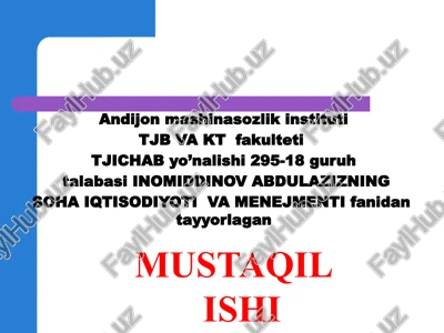 soha iqtisodiyoti va menejment — PPTX