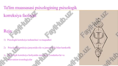 psixologik korreksiya faoliyati — PPTX