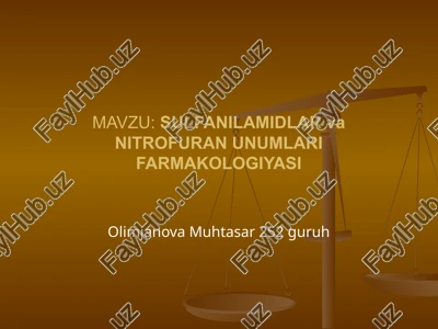 sulfanilamidlar va nitrofuran unumlari farmakologiyasi — PPTX