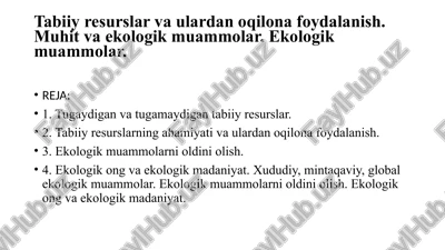 ekologik muammolar — PPTX