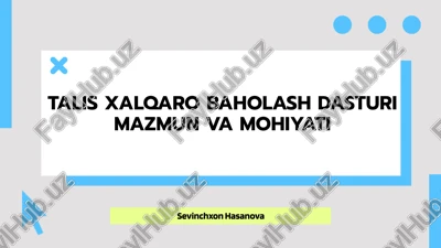 talis xalqaro baholash dasturi — PPTX