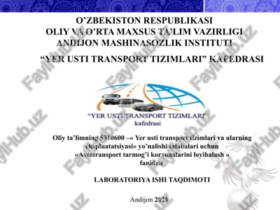 "atk bo`yicha txk va jt ishlarining yillik ishlab chiqarish dasturini kompyuterda hisoblash" — PPTX