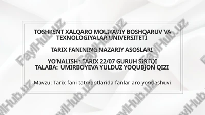 tarix fanining nazariy asoslari — PPTX