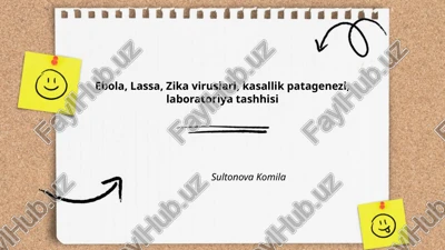 ebola, lassa, zika viruslari patogenezining o'rganilishi — PPTX