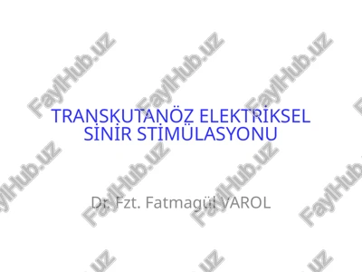 transkutanöz elektri̇ksel si̇ni̇r sti̇mülasyonu — PPTX