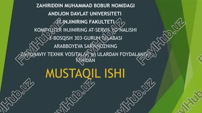 zamonaviy texnik vositalar va ulardan foydalanish fanidan — PPTX