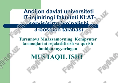 kompyuter tarmoqlari — PPTX
