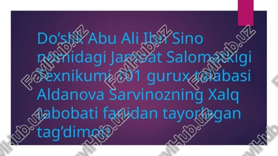 jamoat salomatkigi texnikumi 101 — PPTX