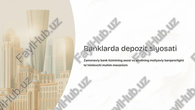 banklarda depozit siyosati — PPTX