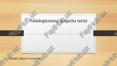 valiologiya — PPTX