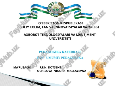 tarbiya nazariyasi va tarbiya jarayonining muxiyati — PPTX